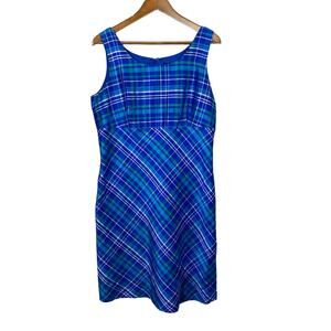 Harris Wallace Plaid Sheath Dress Tank Knee Length Casual Spring - 12